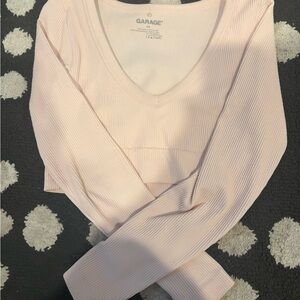 Garage Women's Pink Ribbed Top